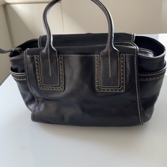 Kenneth Cole NY Black leather studded 2 handle handbag - Picture 9 of 16